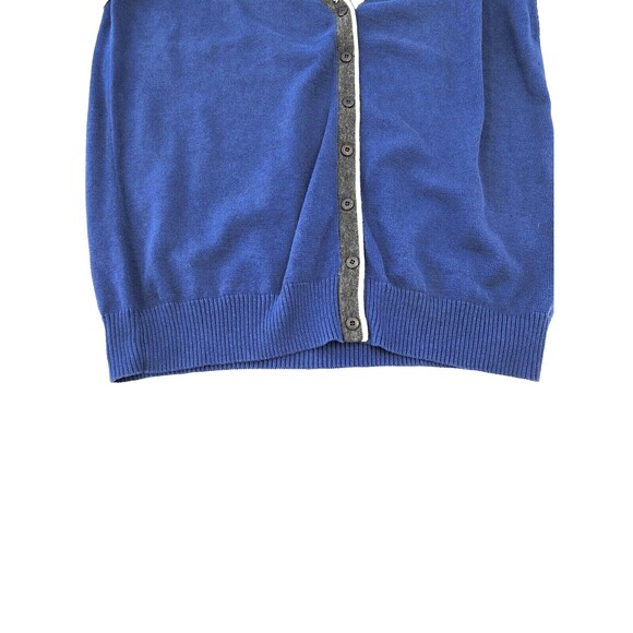 Cardigan Sweater by Pierri New York, Blue Cardigan with Bling Trim, Med - Picture 4 of 10